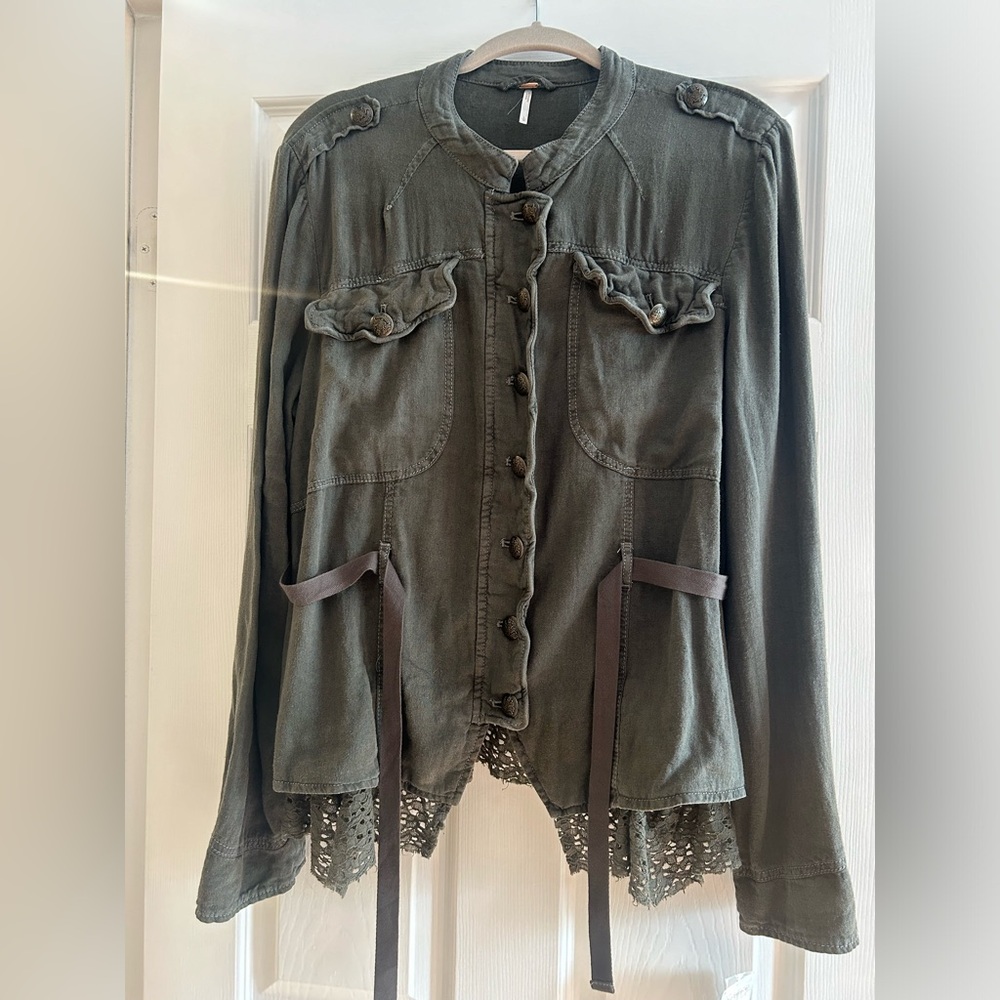 NWT Free People jacket-Olive green